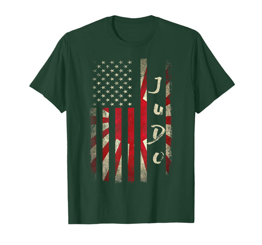 Judo Usa American japan flag Judoka Dojo Martial art kanji T-Shirt