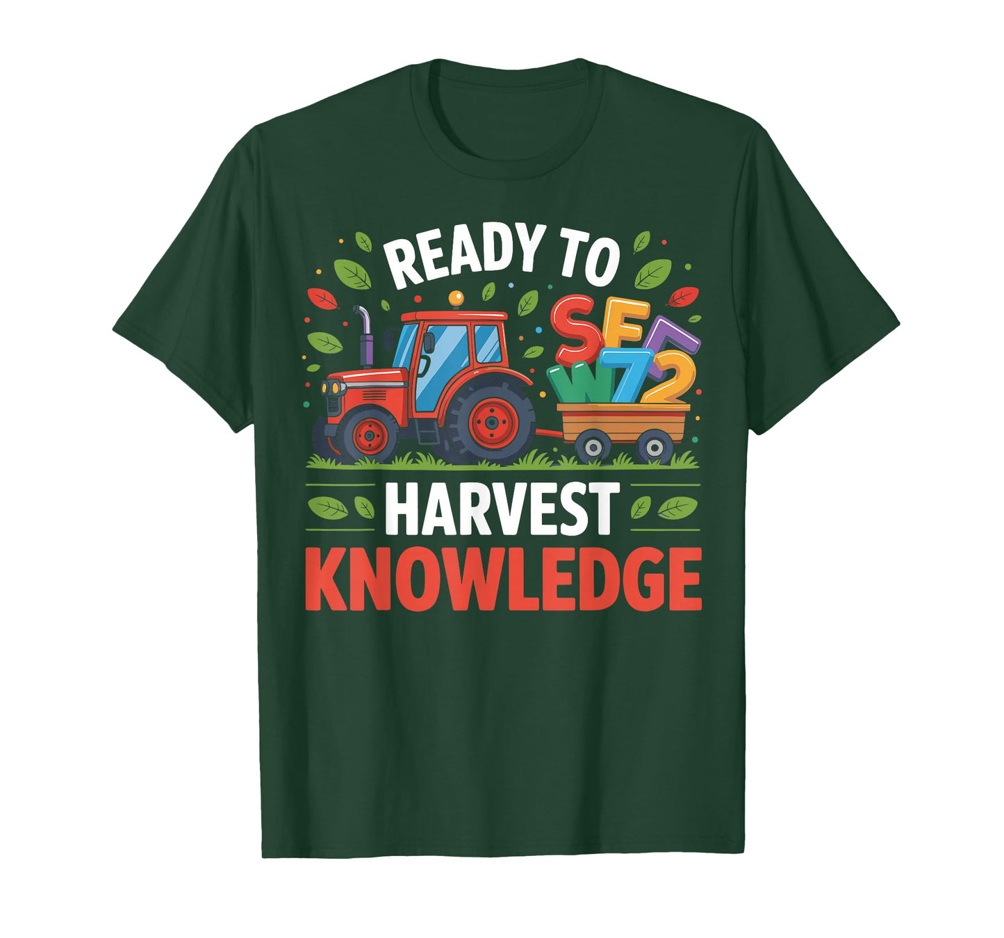 Back to School Teacher Farming Tractor 100th Day Farmer Kids T-Shirt