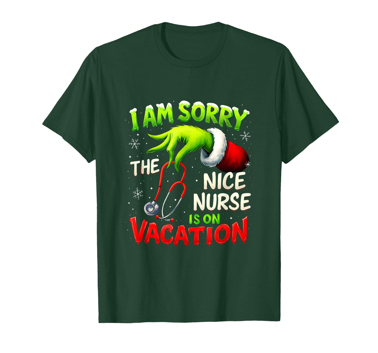 Christmas Funny I Am Sorry The Niche Nurse Santa Hat Medical T-Shirt