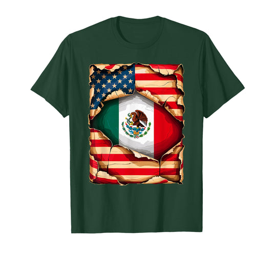 American Mexican Roots USA Flag Mexico America T-Shirt