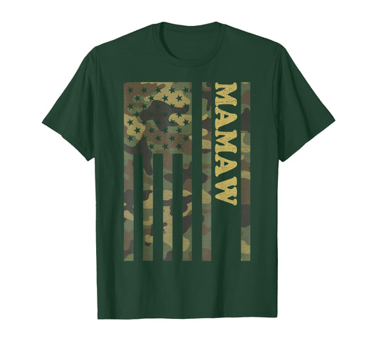 Camo Mamaw American Flag Camouflage Mother's Day T-Shirt