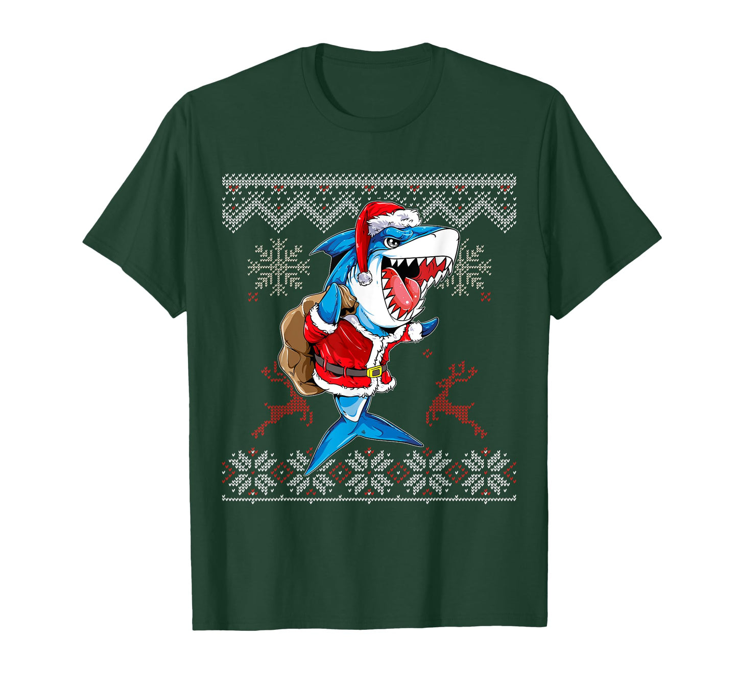 Christmas Shark Jawlly Santa Merry Xmas Sharkmas Baking T-Shirt
