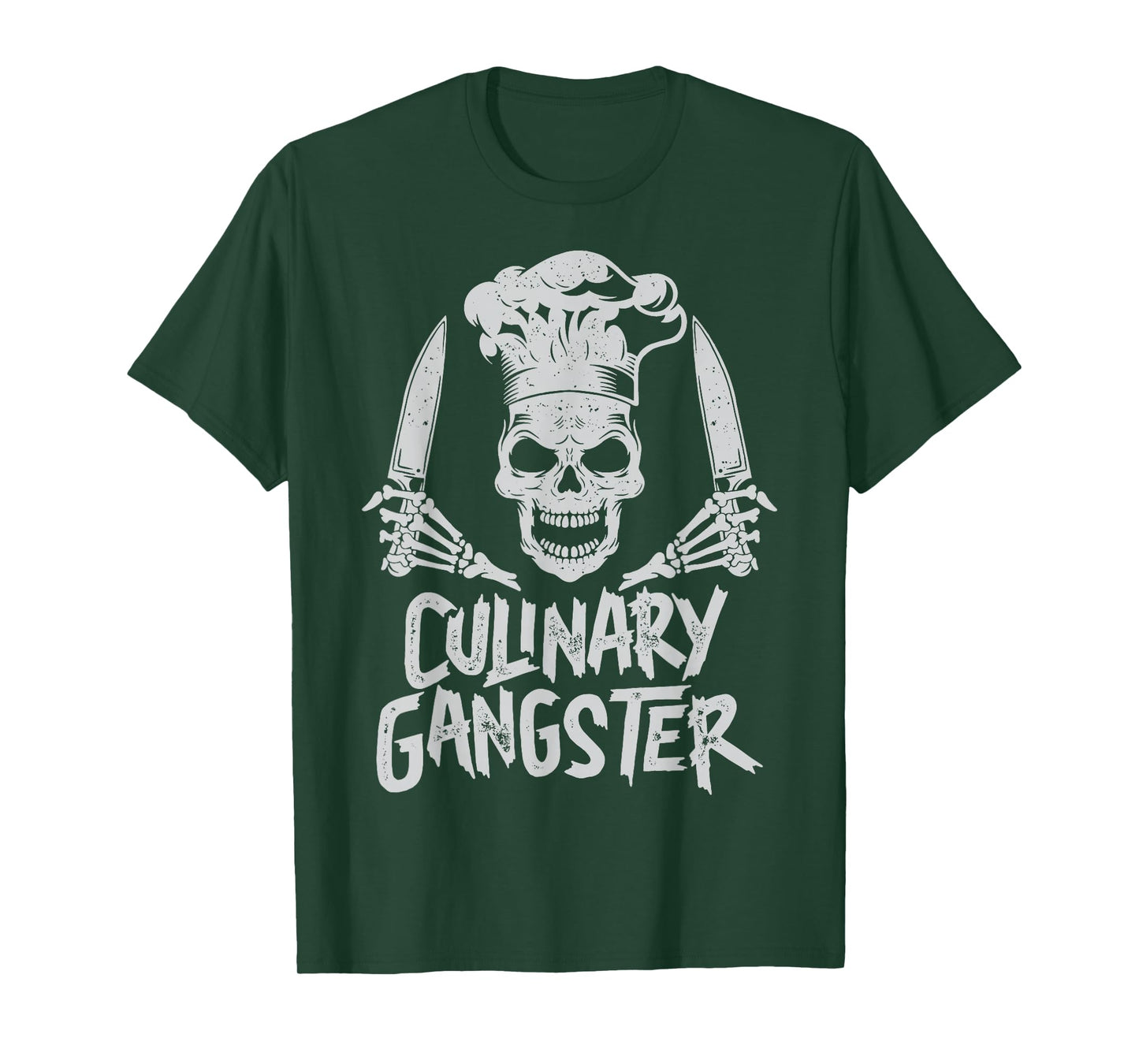 Chef Culinary Gangster Men Women Cook Skull Cooking Knife T-Shirt