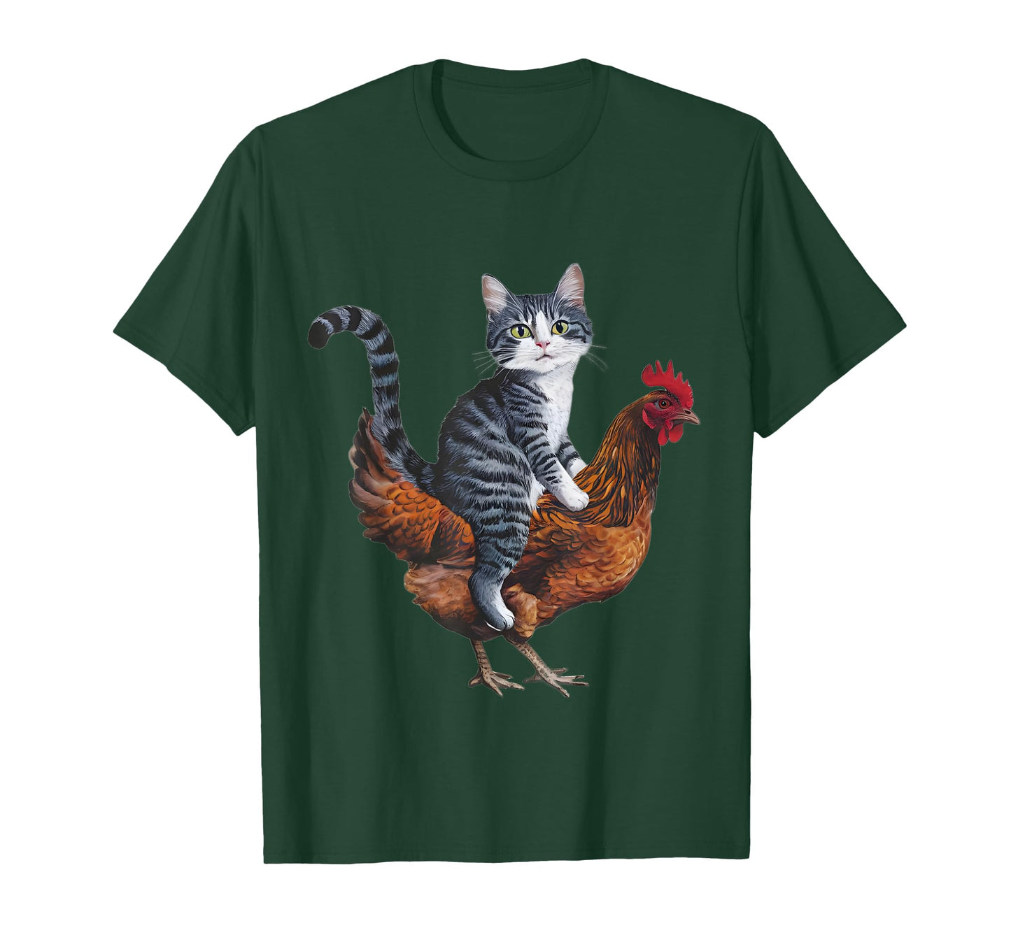 Funny Cat on a Chicken Lover T-Shirt