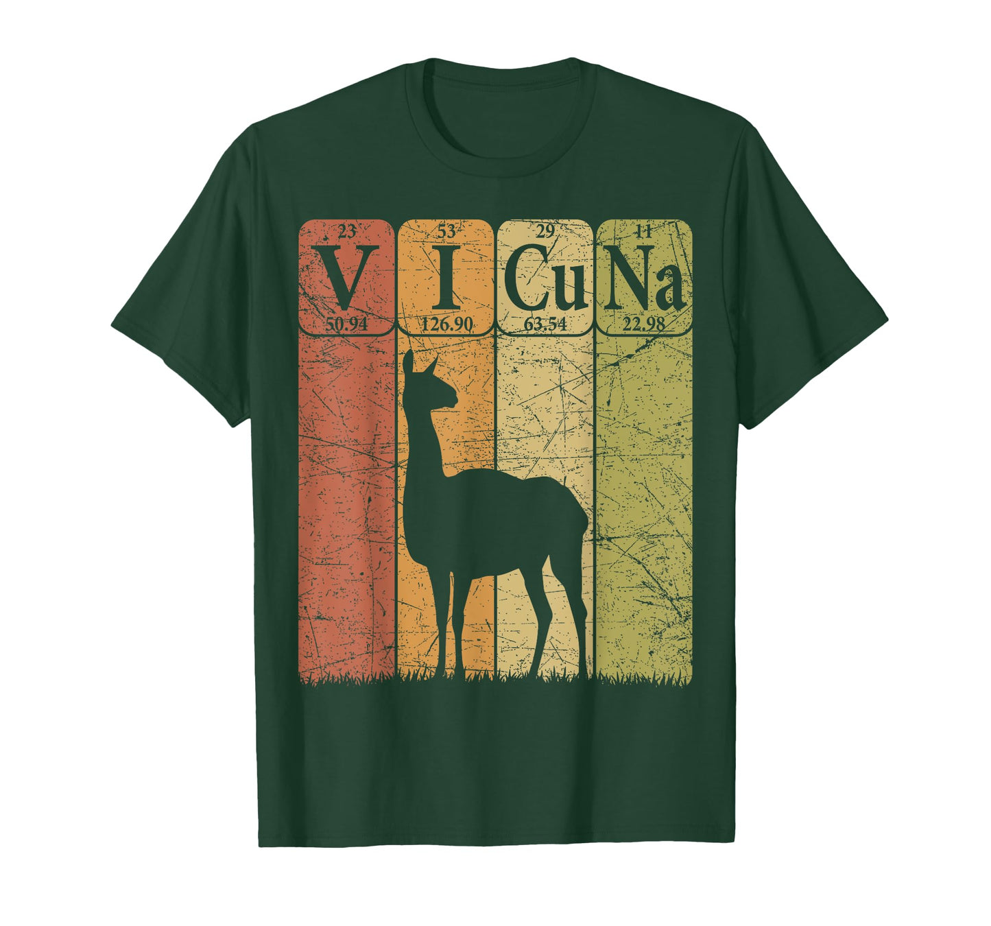 Vicuna Periodic Table Elements Vicuna Lover Camelids Retro T-Shirt
