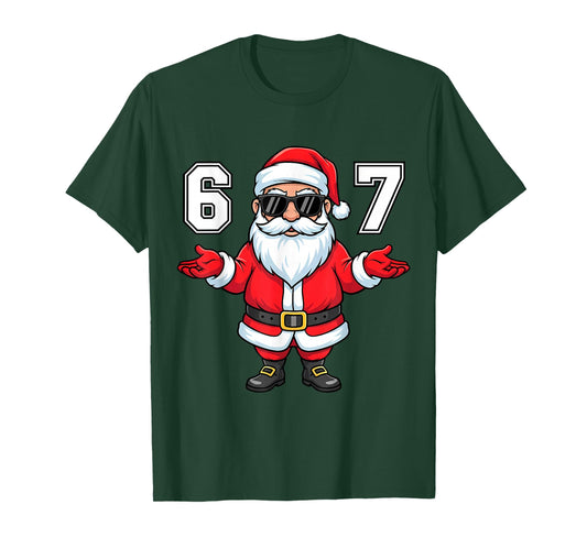 67 Christmas 6 7 Santa Six Seven Meme Pajamas Xmas Boys Teen T-Shirt
