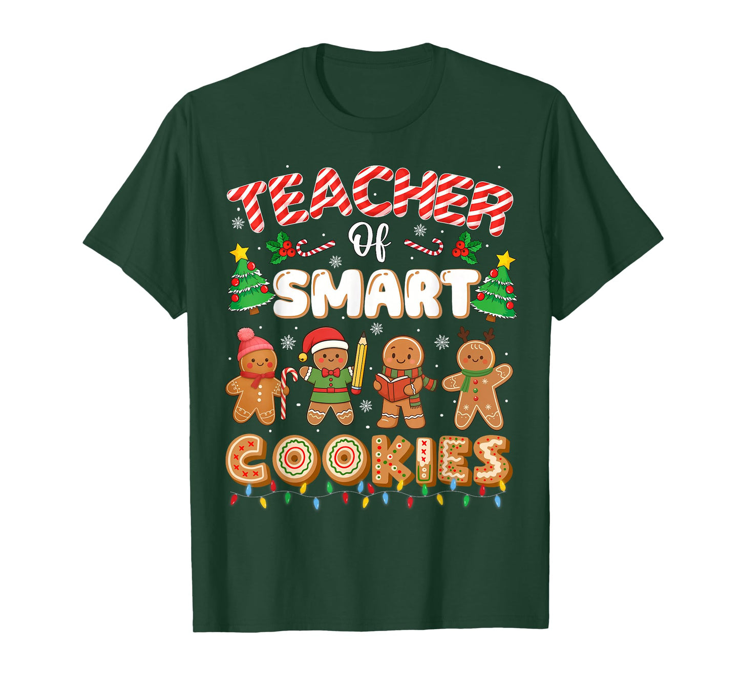 Christmas Teacher of Smart Cookies Funny Cute Gingerbread T-Shirt