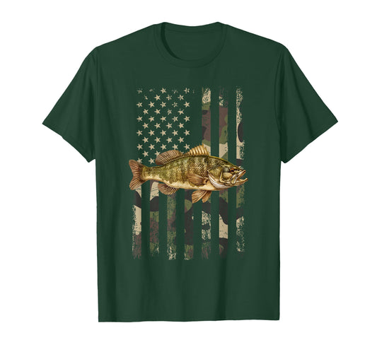 Smallmouth American Flag, smallmouth bass Women Kids Men T-Shirt