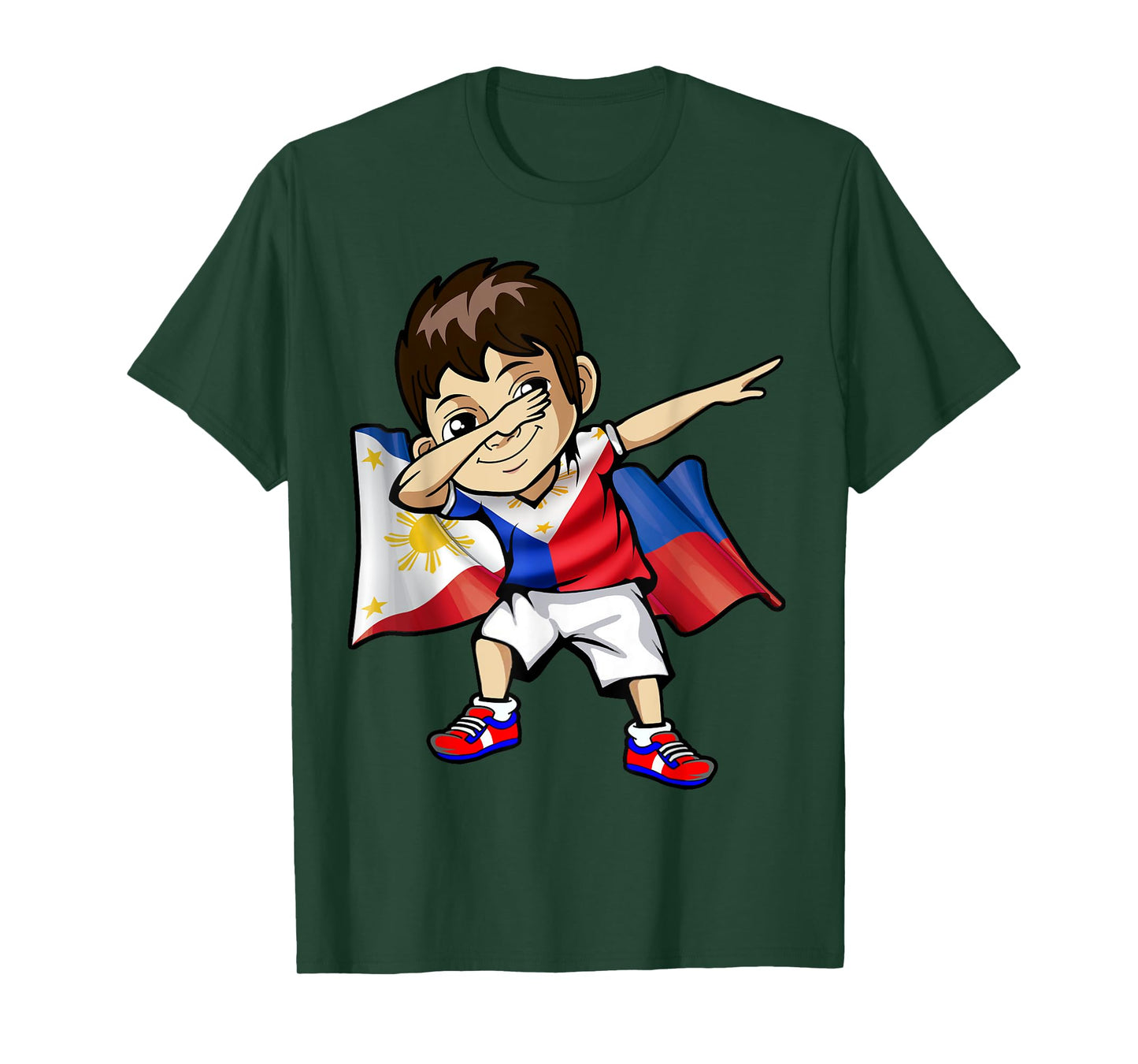 Dabbing Boy Philippine Flag Filipino Meme Jersey Dab T Shirt T-Shirt