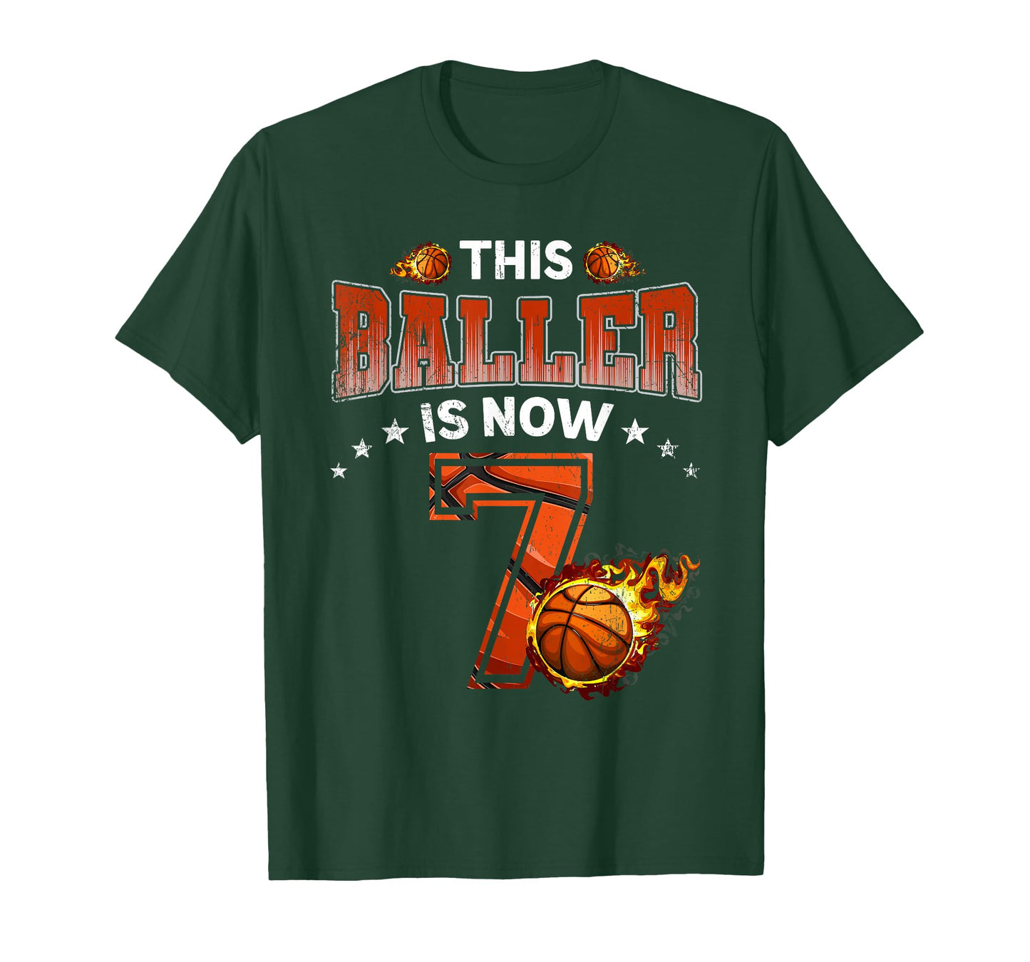 7th Birthday Boys Basketball Player Gifts 7 Years Old Kids T-Shirt
