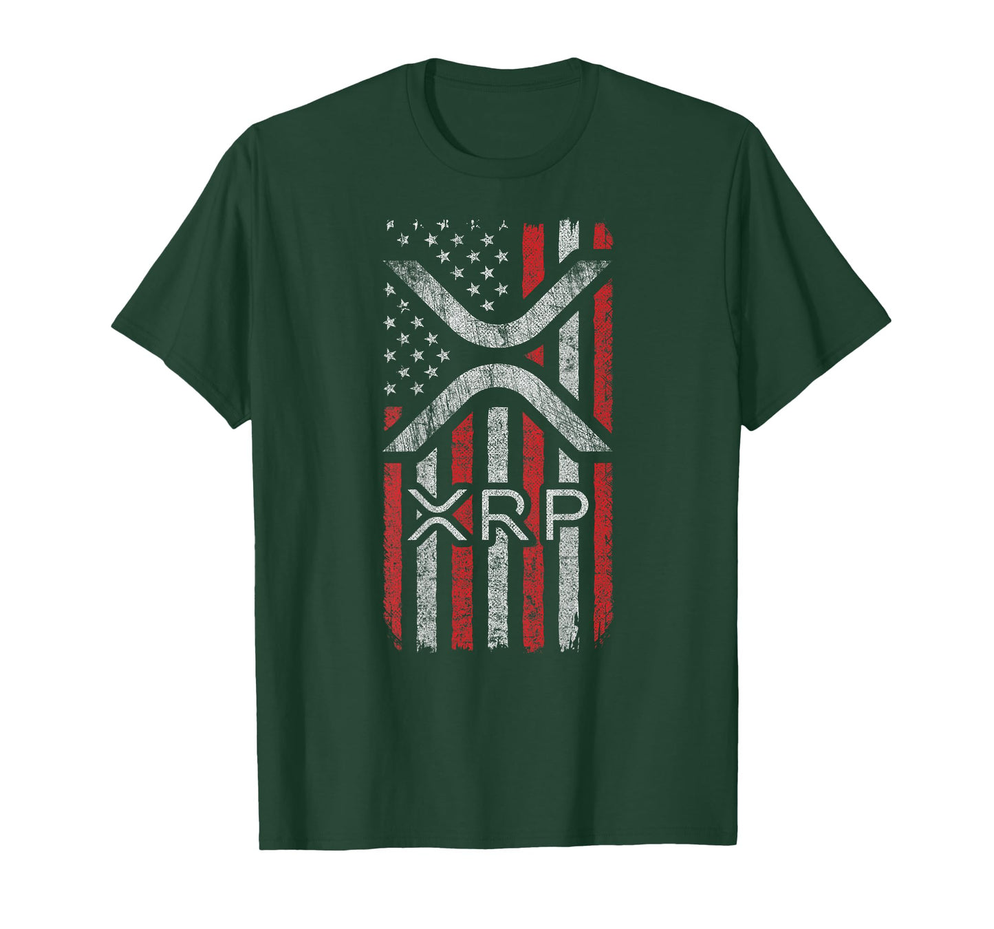 XRP Crypto - XRP Cryptocurrency - American Flag - XRP T-Shirt