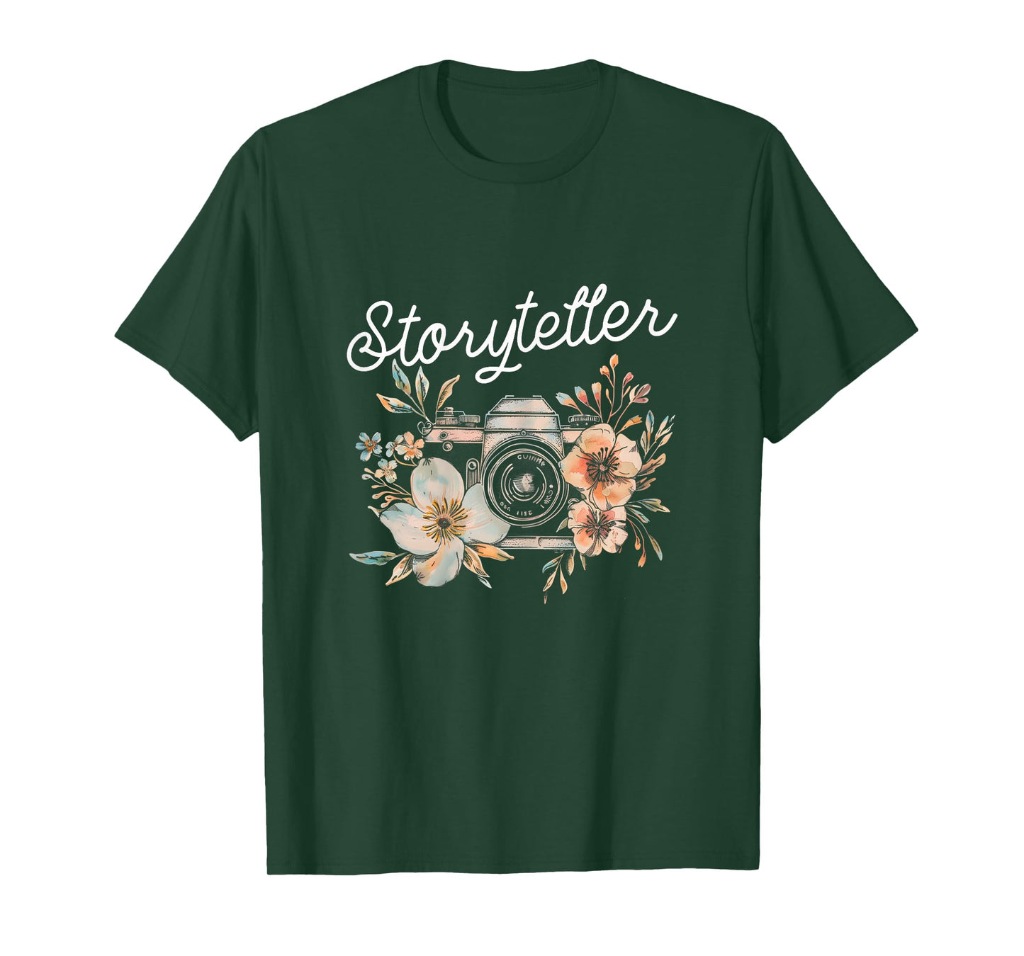 Photographer Storyteller Vintage Camera Flowers Photography T-Shirt