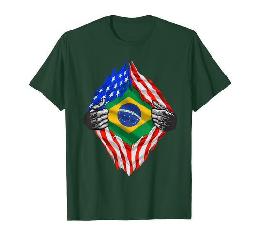 Brazil Shirt Super American Brazilian Flag Roots Brazilian T-Shirt