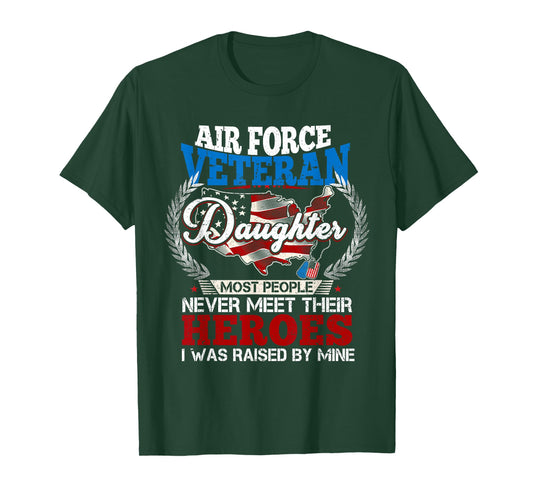 Air Force Daughter | US Veteran's Daughter | USAF USA Flag T-Shirt