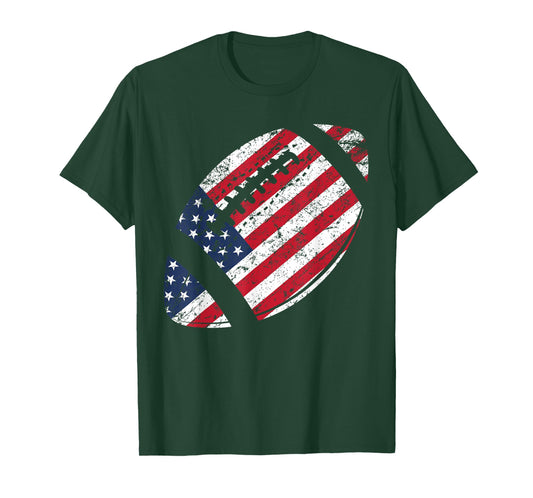 American Football 4th July American Flag T-Shirt