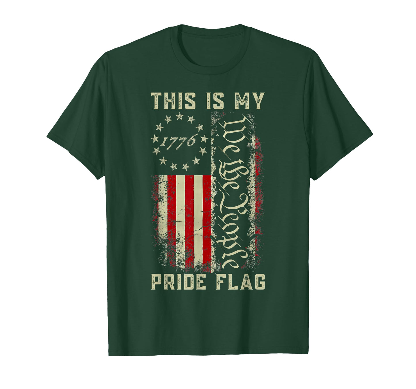 This is My Pride Flag 1776 We The People American Flag USA T-Shirt