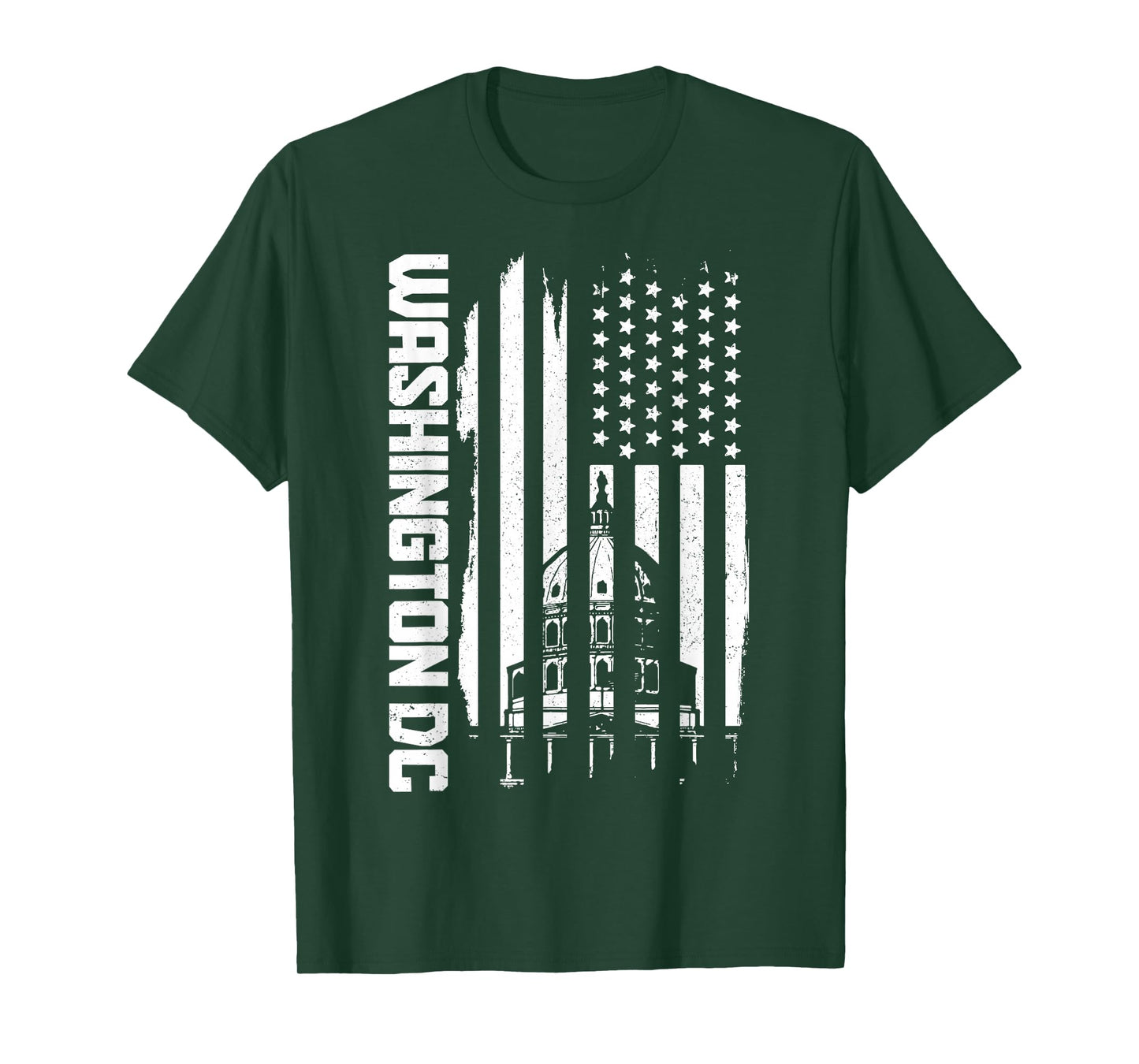 Washington D.C. USA American Flag Patriotic Vintage T-Shirt