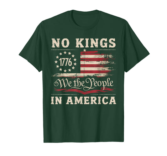 No Kings In America 1776 USA Flag T-Shirt