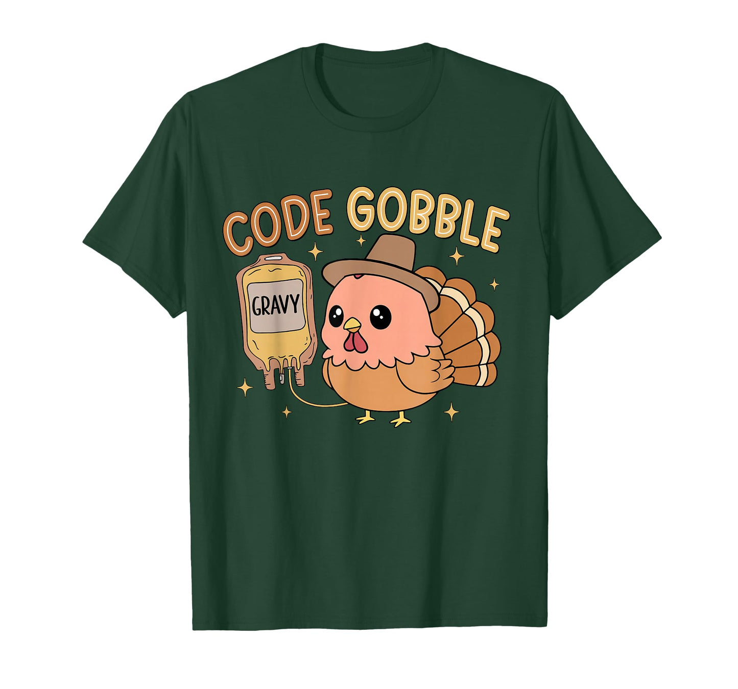 Code Gobble Turkey Cute RN CNA ER ED Nurse Thanksgiving T-Shirt