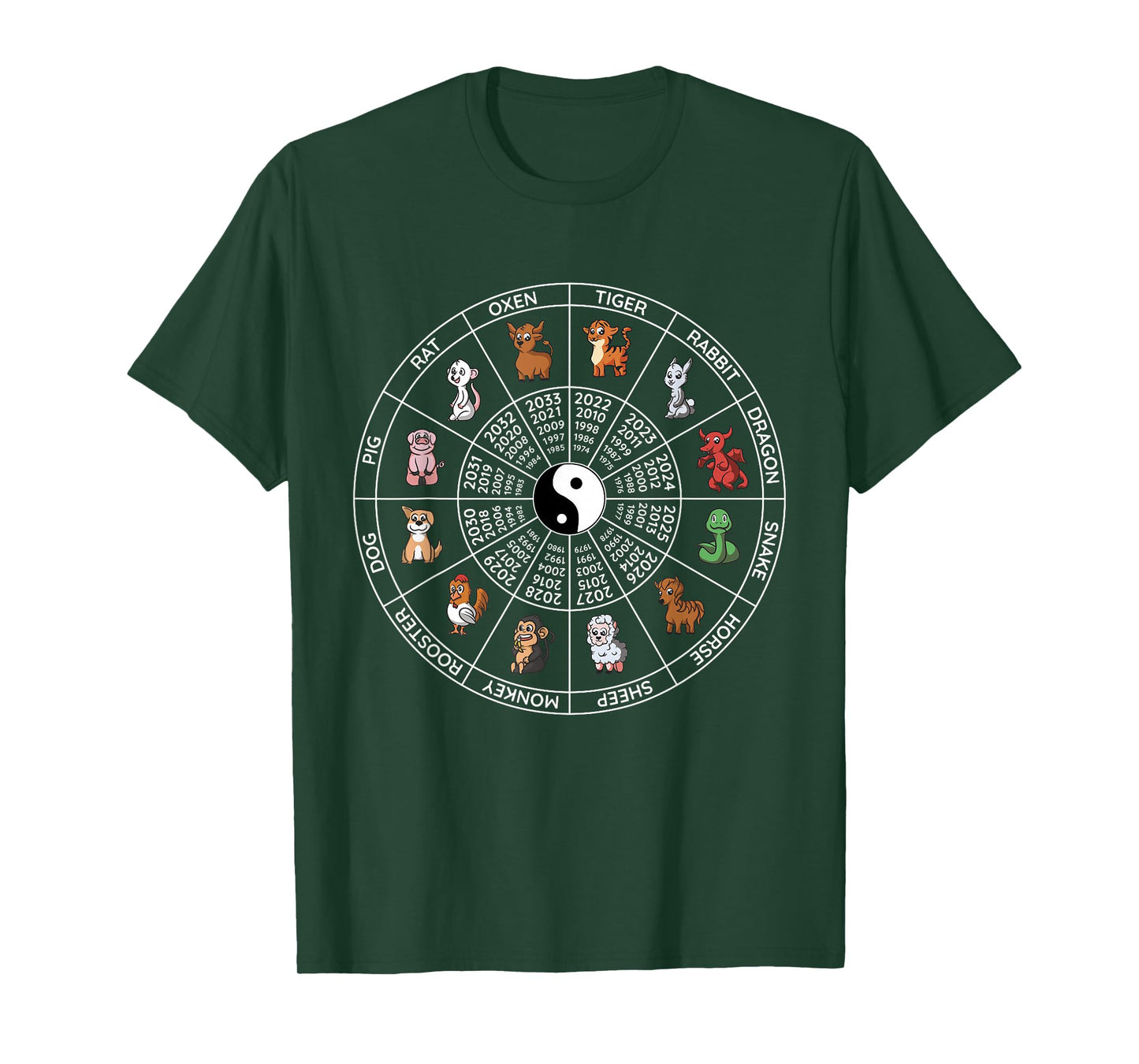 Chinese New Year Zodiac Animals T-Shirt