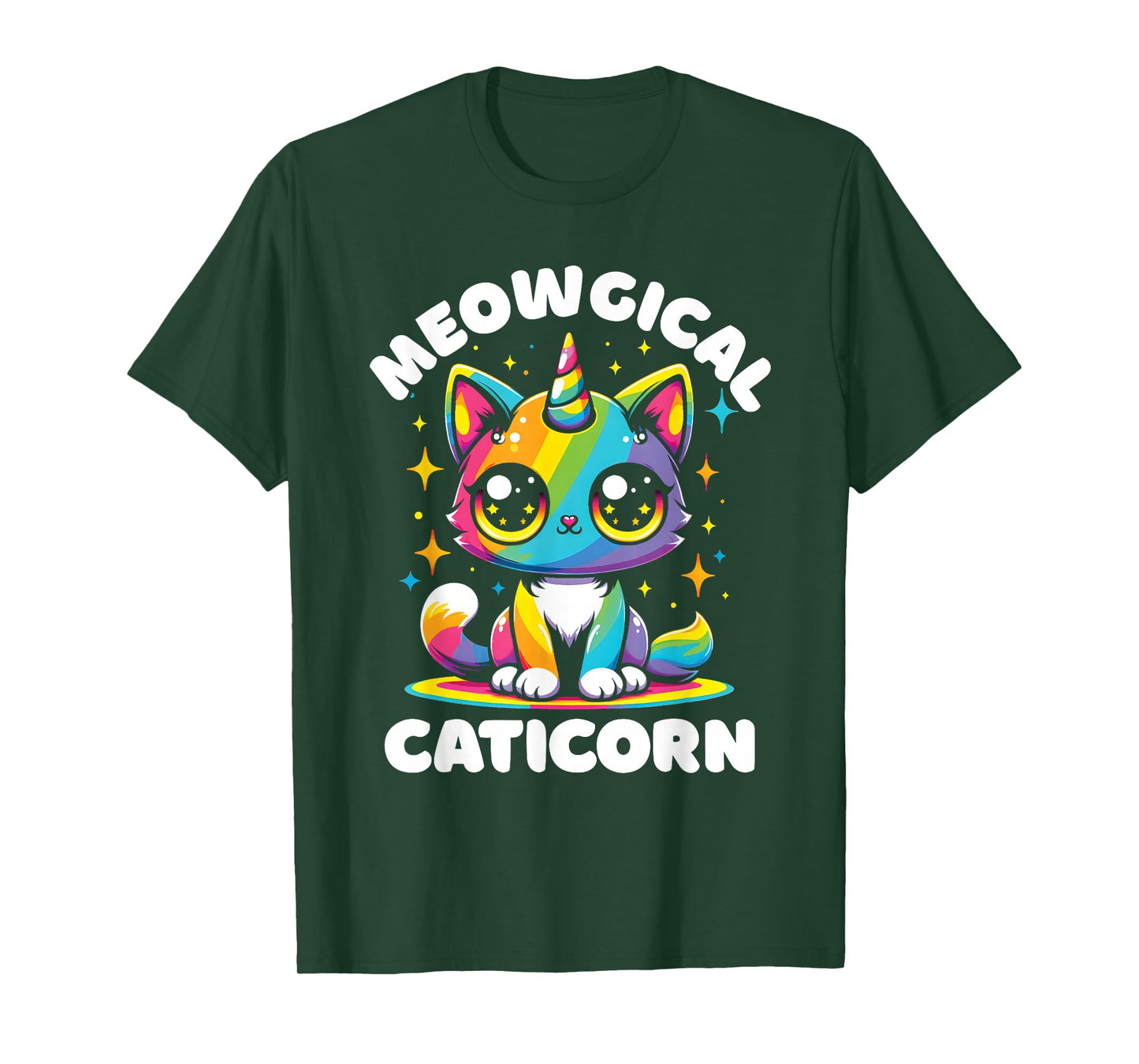 Meowgical Caticorn Cat Unicorn Rainbow Kittycorn T-Shirt