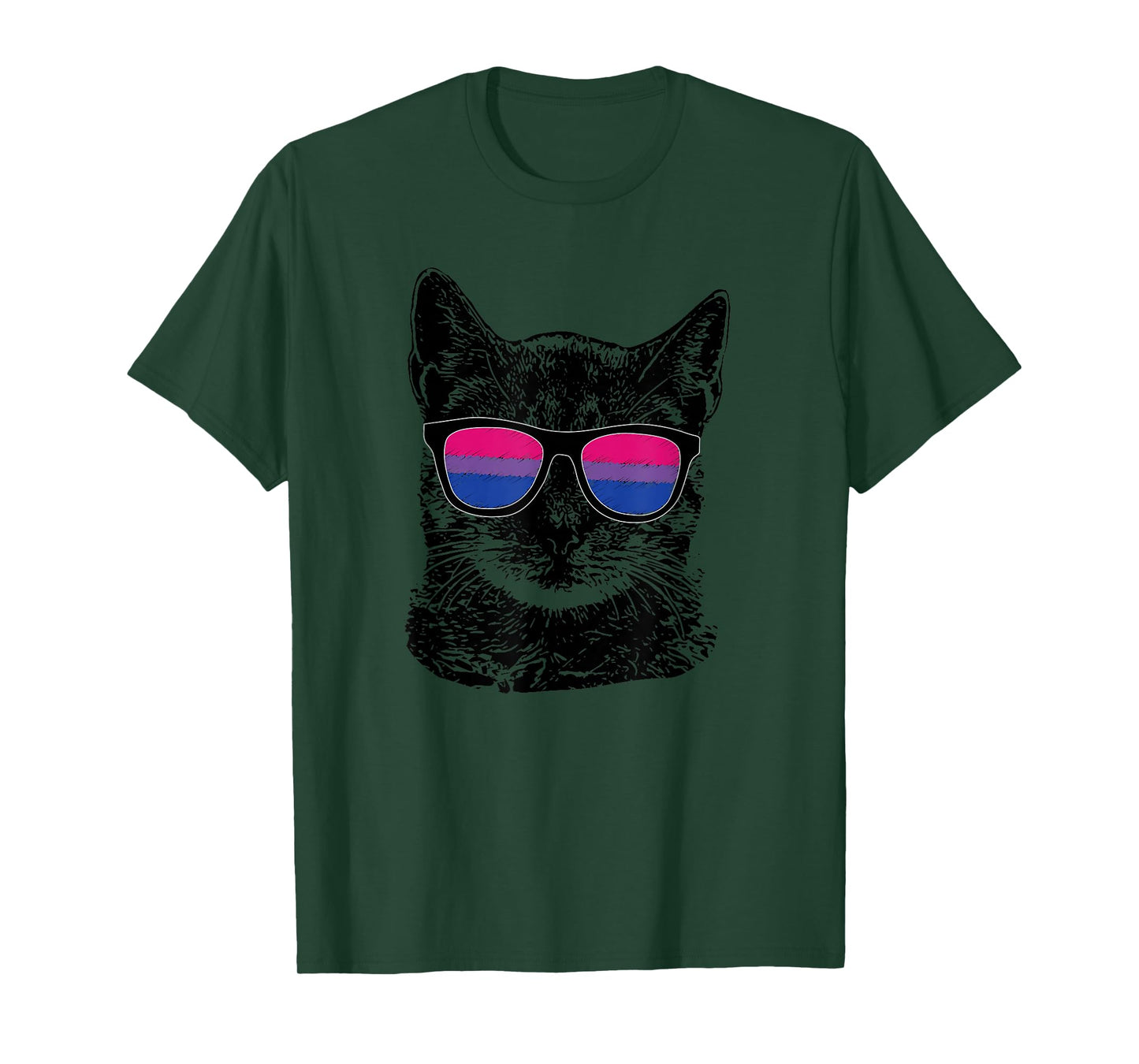 Bisexual Gay Pride Cat LGBT Sunglasses T-Shirt