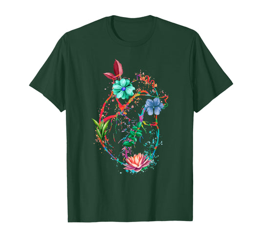 Anatomical Heart And Flowers Funny Men Women Cardiologist T-Shirt