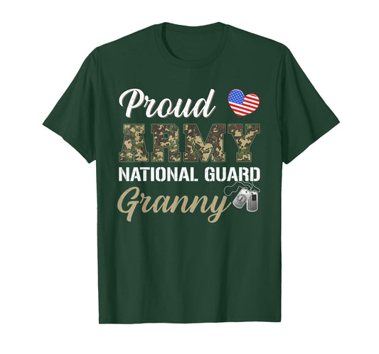 Retro Proud Army National Guard Granny Military Pride Outfit T-Shirt