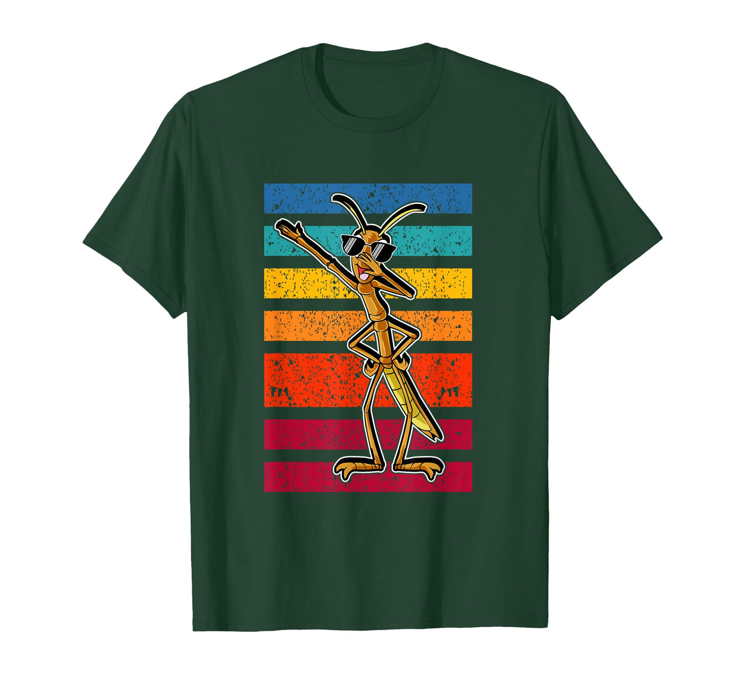 Dabbing Stick Bug Funny Insect Dancing Retro Style Humor T-Shirt