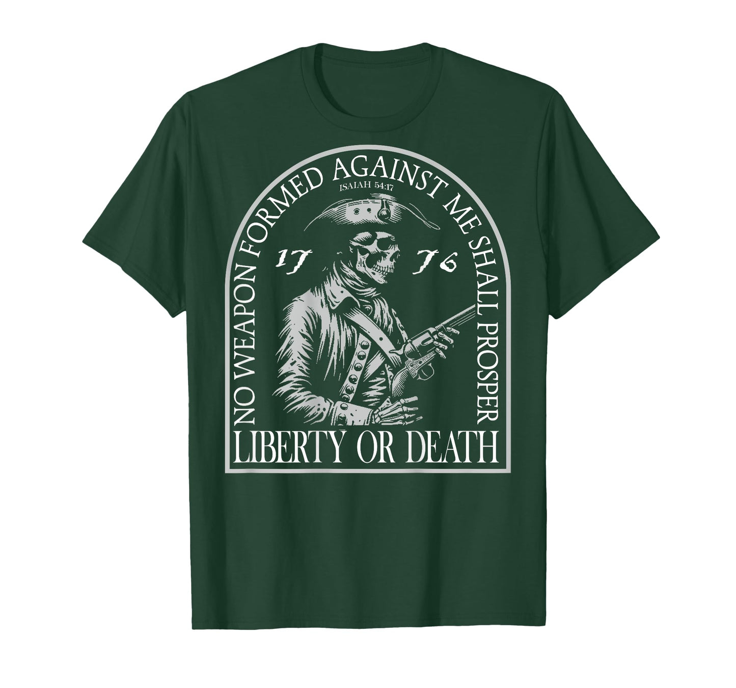 No Weapon Formed Against Me Shall Prosper (on back) T-Shirt
