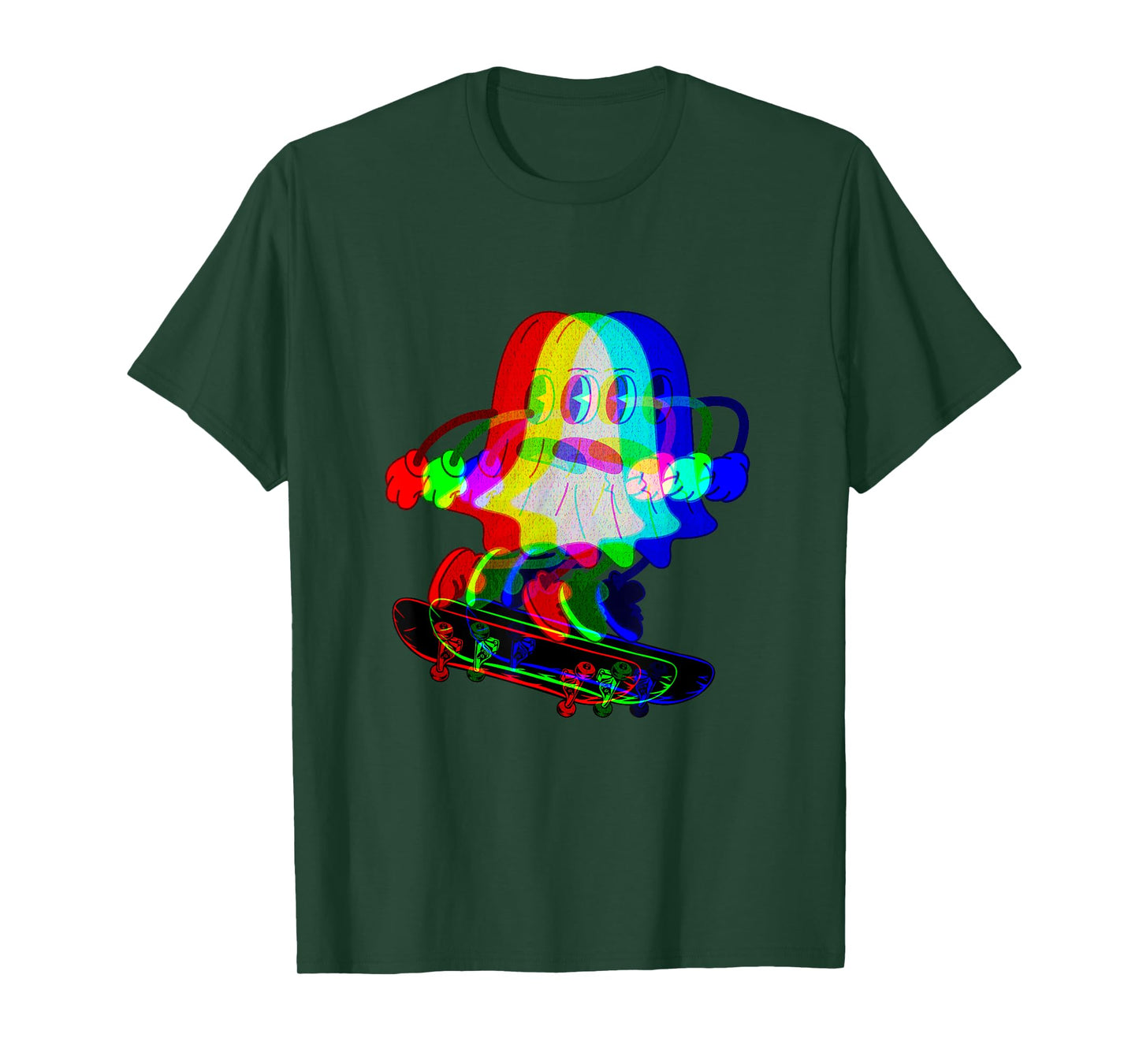 Trippy house music ghost Halloween Techno Rave skateboarding T-Shirt
