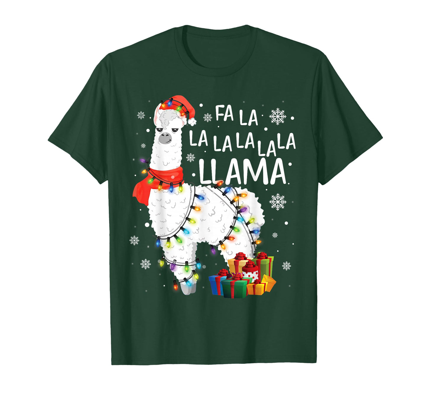 Fa La La Llama Christmas Funny Lllama Lover Xmas Pajamas T-Shirt