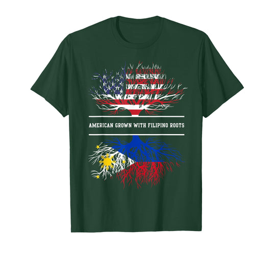 American Grown With Filipino Roots T-Shirt Philippines Tee