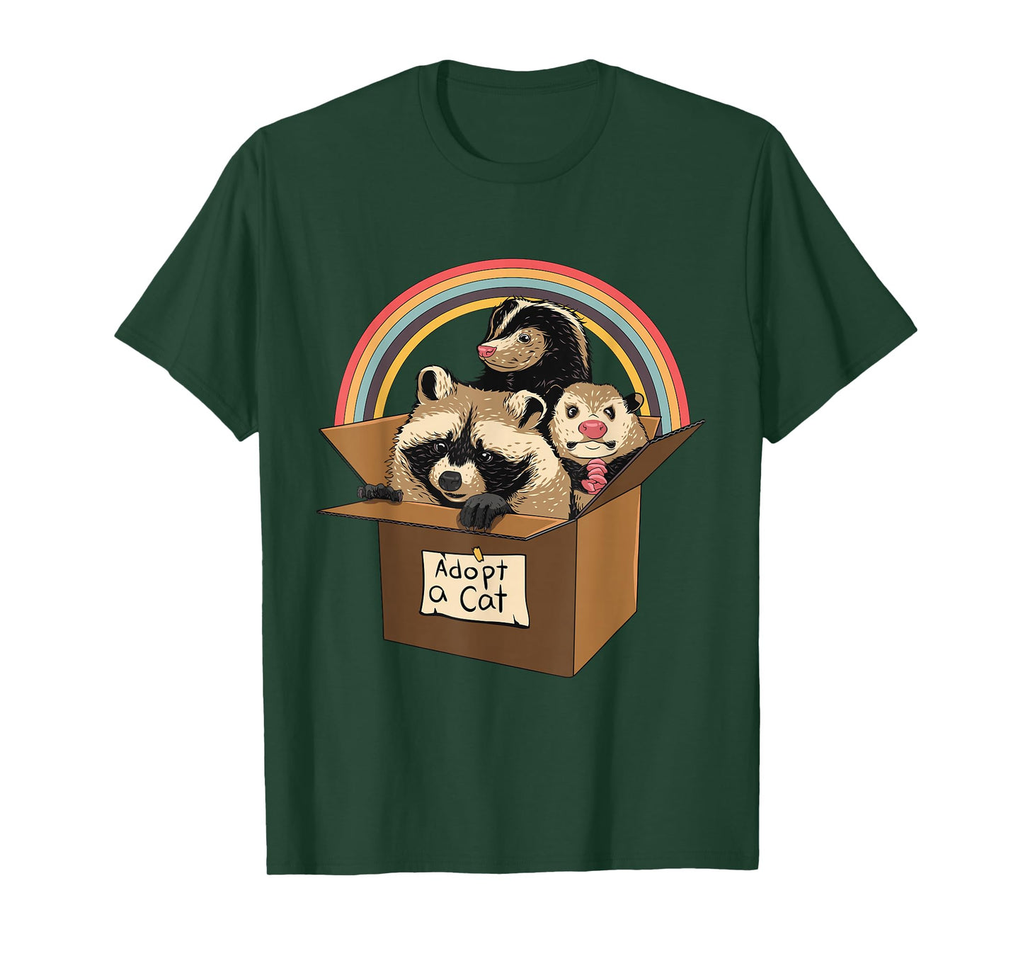 Adopt a Cat Raccoon Opossum Skunk Street Cat Trash Panda T-Shirt