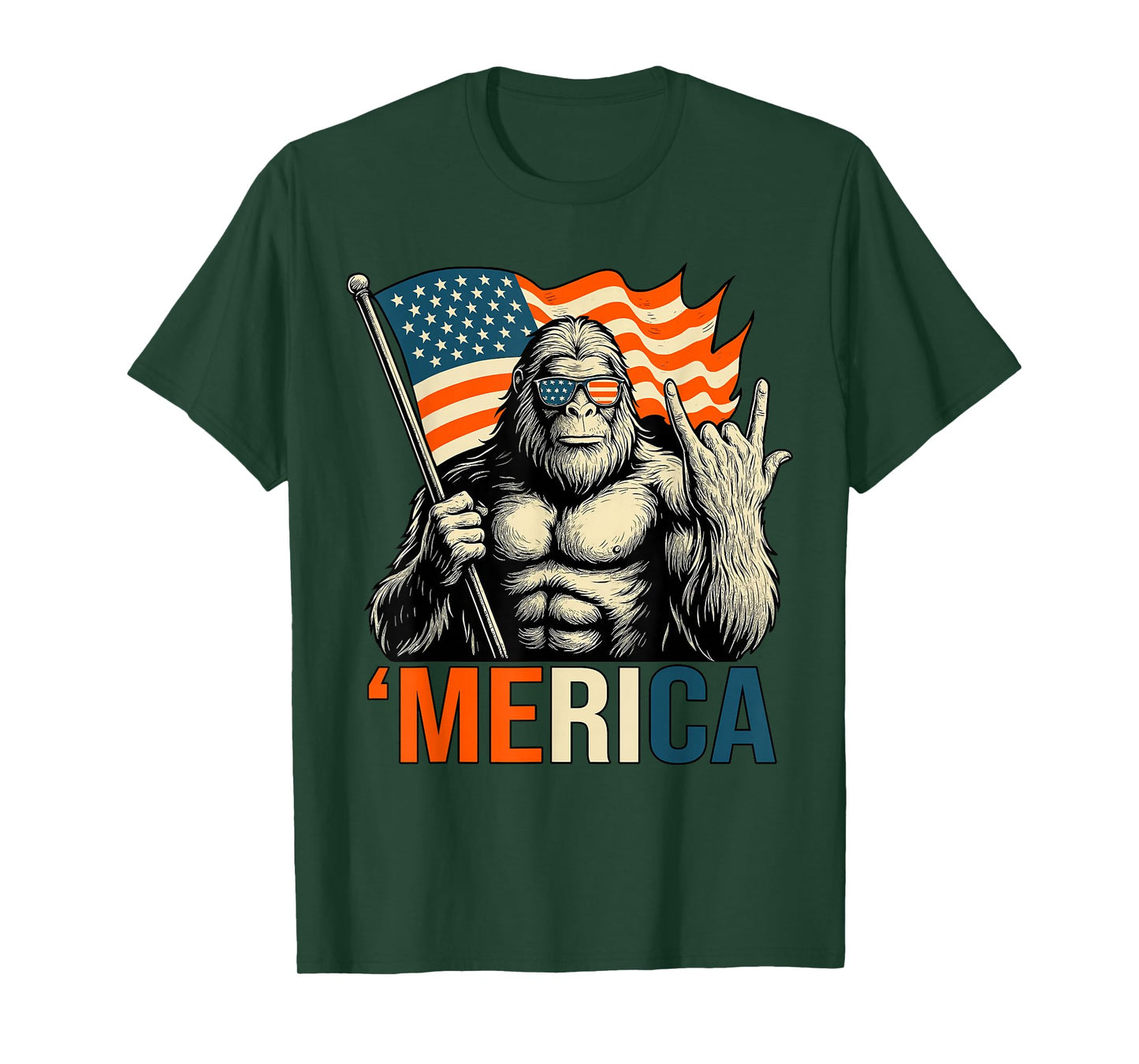 ‘Merica Gorilla Flag Sunglasses Funny Patriotic T-Shirt
