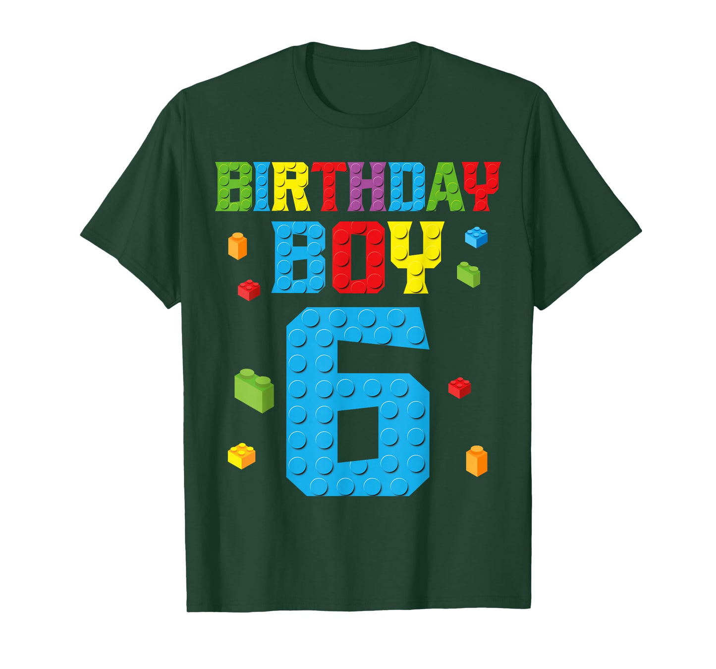 Master Builder 6th Birthday Boy 6 Six Year Building Bricks T-Shirt
