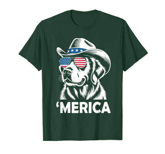 Golden Retriever 4th of july Merica T-Shirt