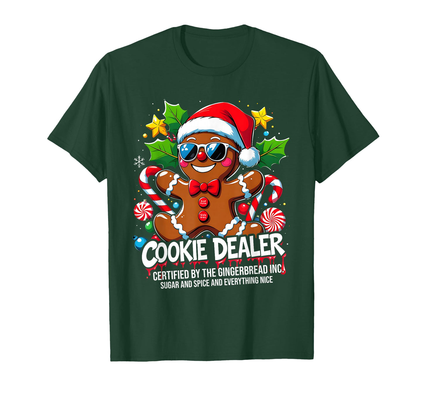 Cookie Dealer Funny Gingerbread Christmas Art T-Shirt