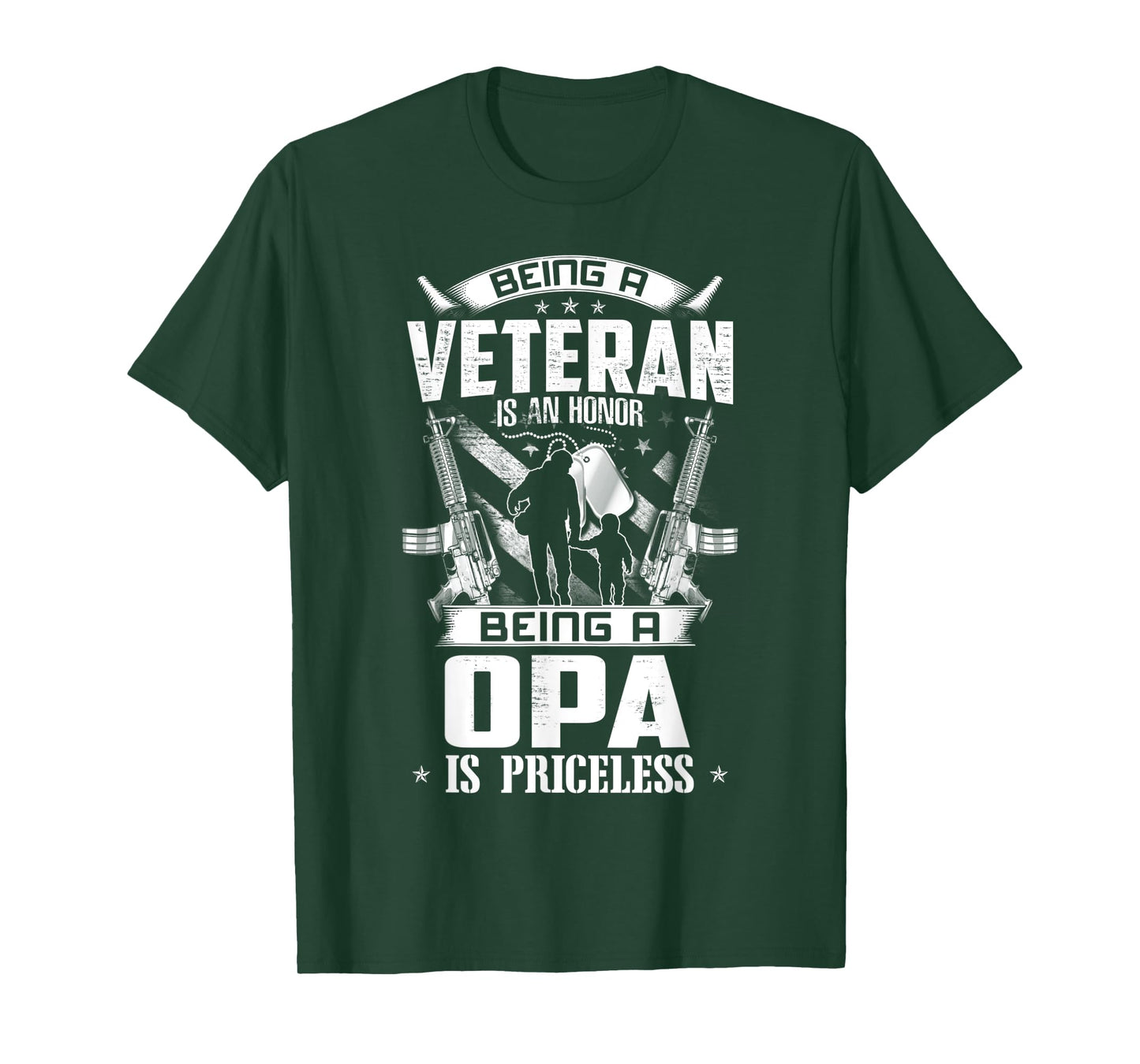 Mens Being A Veteran Is An Honor A Opa Is Priceless Grandpa T-Shirt