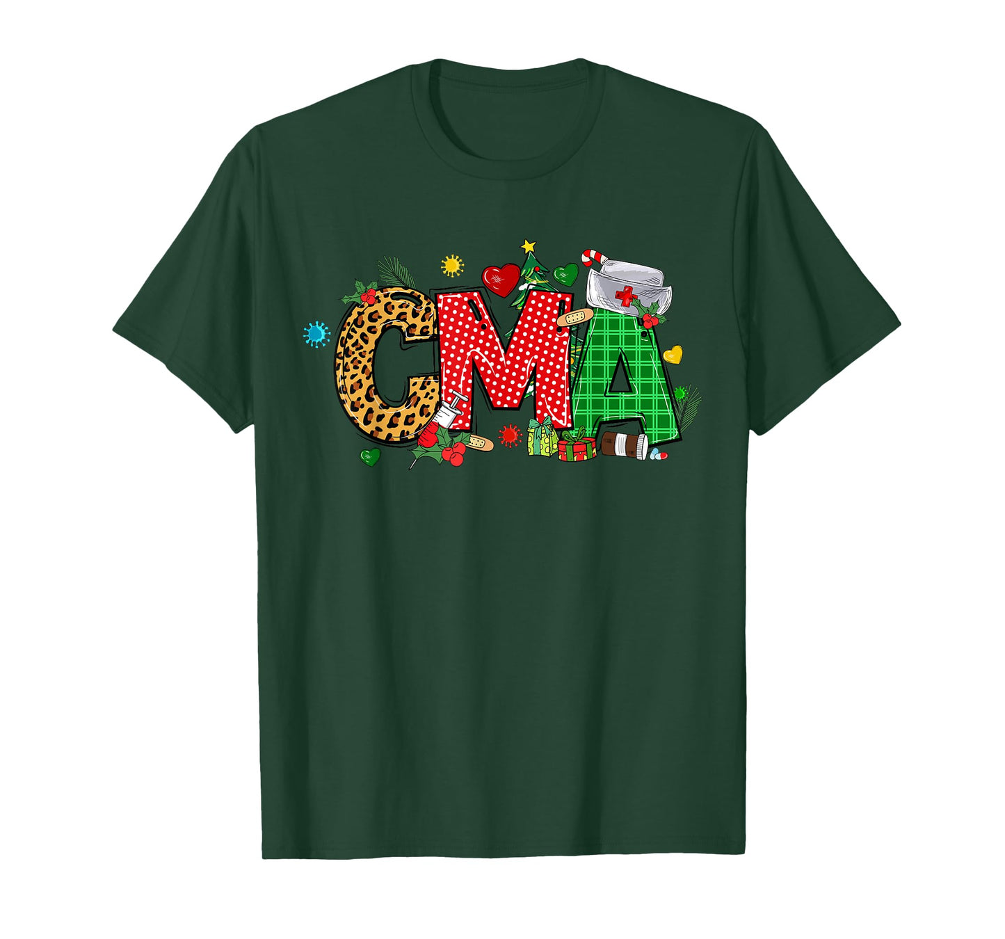 Barefoot Gang Nurse Life Merry Christmas CMA Certified Medical Assistant T-Shirt