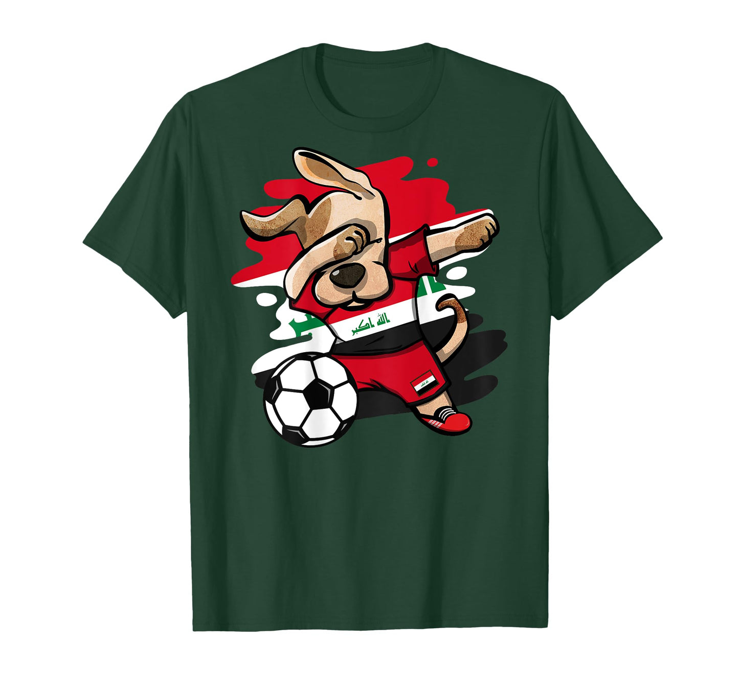 Dabbing Dog Iraq Soccer Fans Jersey Iraqi Football Lovers T-Shirt