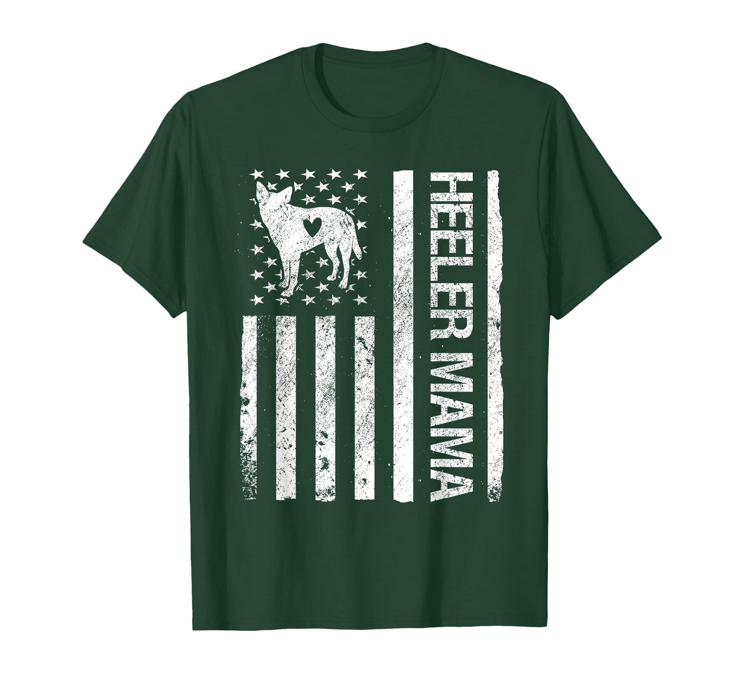 Heeler Mama American USA Flag Funny Cattle Dog Owner Dog Mom T-Shirt