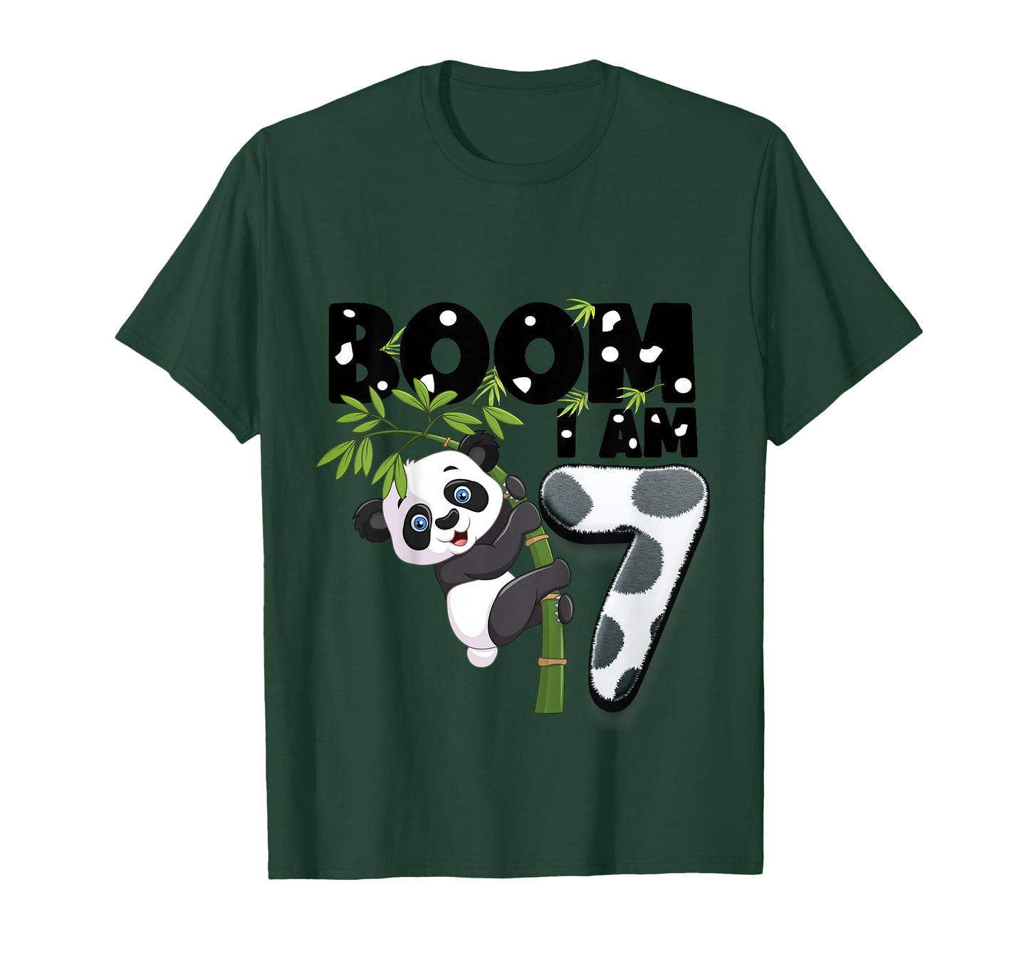 Kids Panda Birthday Shirt 7 Years Old 7th Birthday Outfit Boys T-Shirt