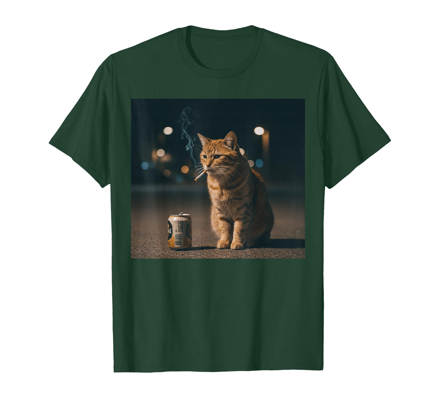 Funny Smoking Orange Cat Meme T-Shirt