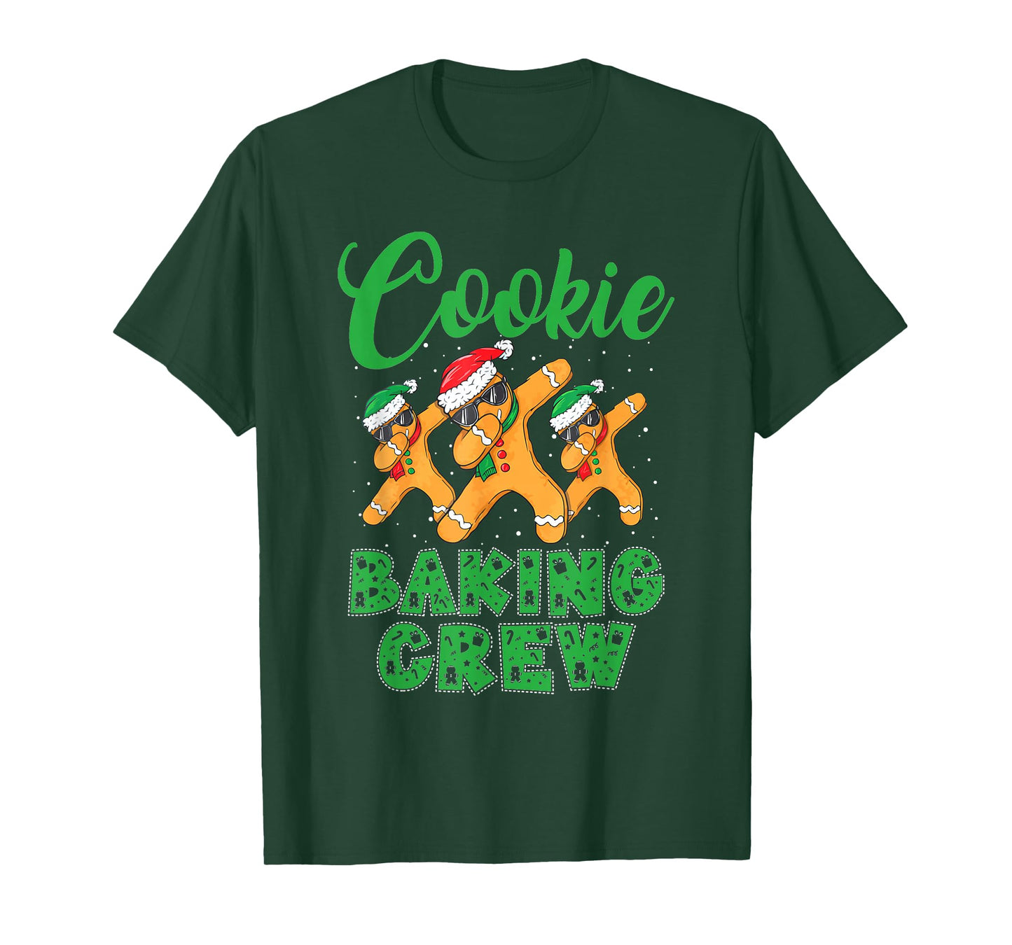 Cookie Baking Crew Dabbing Gingerbread Men Christmas Hats T-Shirt