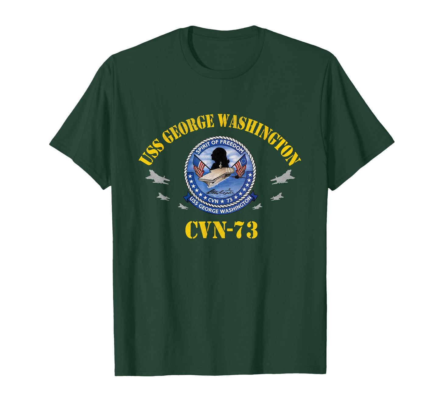 USS CVN-73 Aircraft Carrier Veteran Flag Veterans Day T-Shirt
