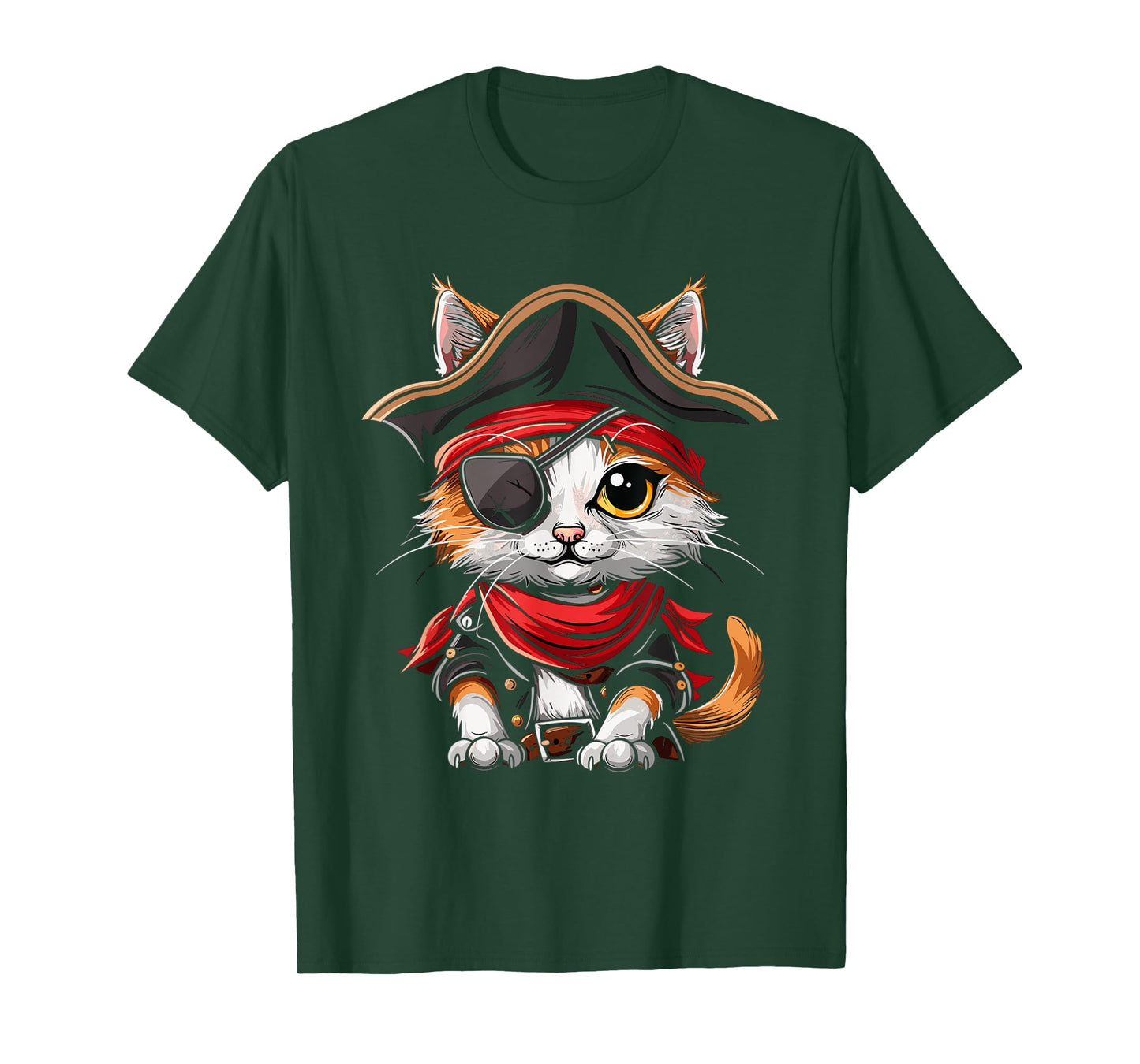 Pirate Cat Funny Halloween Kitten T-Shirt