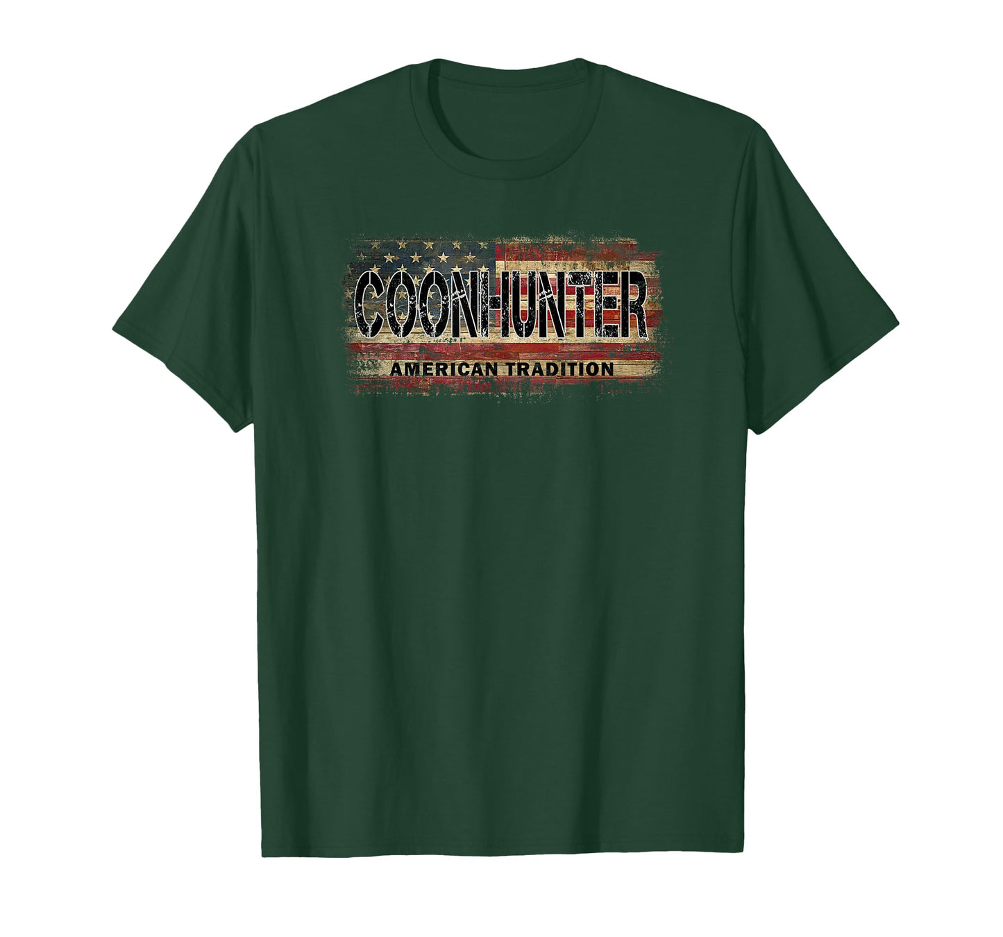Coon Hunter American Flag Vintage Style Coon Hunting Dog T-Shirt