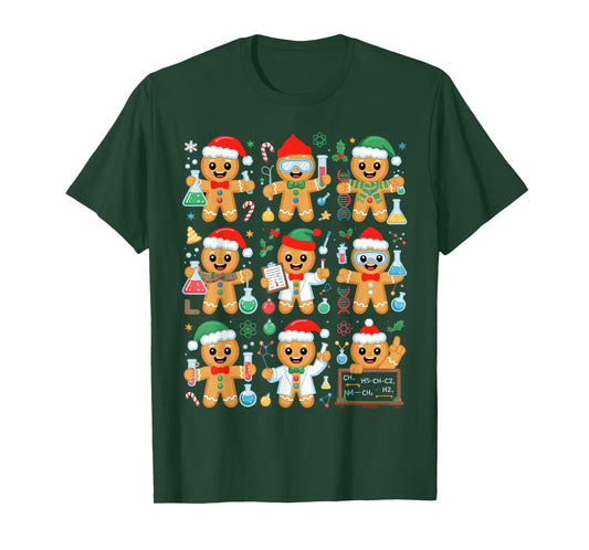Christmas Science Teacher Gingerbread Laboratory Teacher T-Shirt