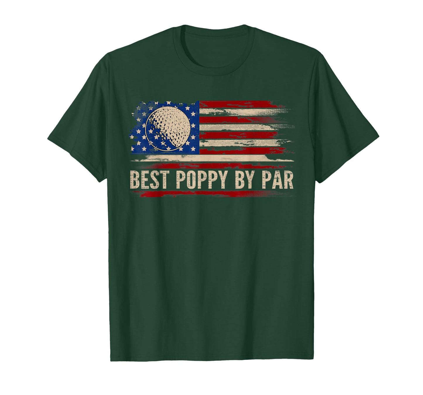 Vintage Best Poppy By Par American Flag Golf/Golfer Gift T-Shirt